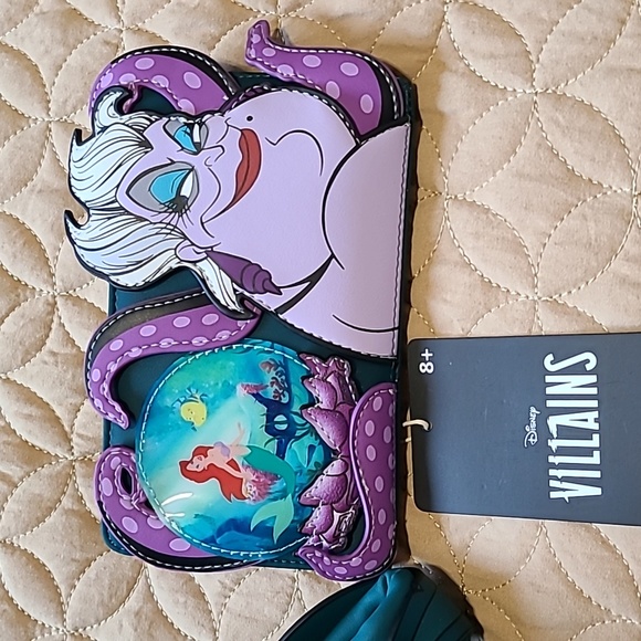 🔮 Loungefly Disney Ursula Crystal ball Backpack and Wallet - Picture 2 of 7
